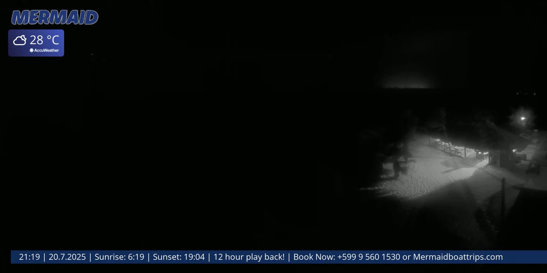 Carribean, Klein Curaçao Beach Mermaid Boat Trips Live Cam - Klein Island, Curacao, Netherland