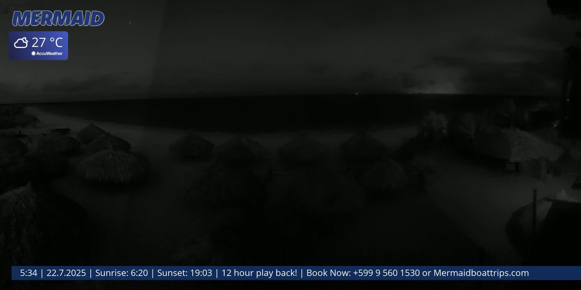 Carribean, Klein Curaçao Beach Mermaid Boat Trips Live Cam - Klein Island, Curacao, Netherland