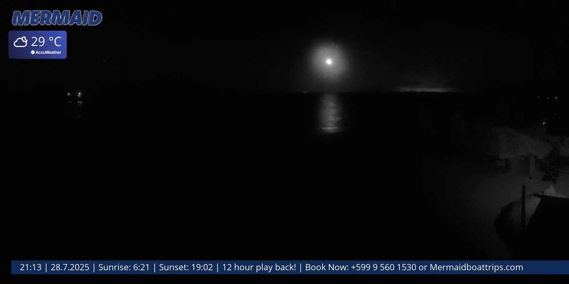 Carribean, Klein Curaçao Beach Mermaid Boat Trips Live Cam - Klein Island, Curacao, Netherland