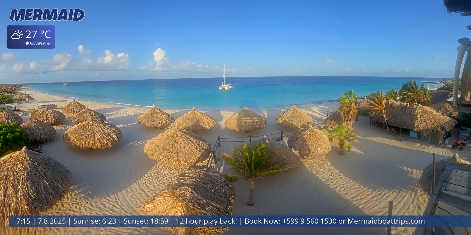 Carribean, Klein Curaçao Beach Mermaid Boat Trips Live Cam - Klein Island, Curacao, Netherland
