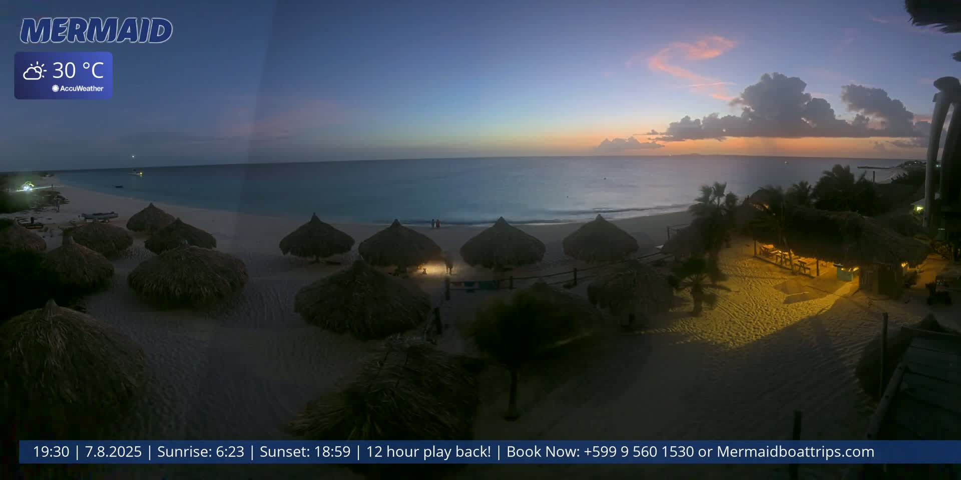 Carribean, Klein Curaçao Beach Mermaid Boat Trips Live Cam - Klein Island, Curacao, Netherland