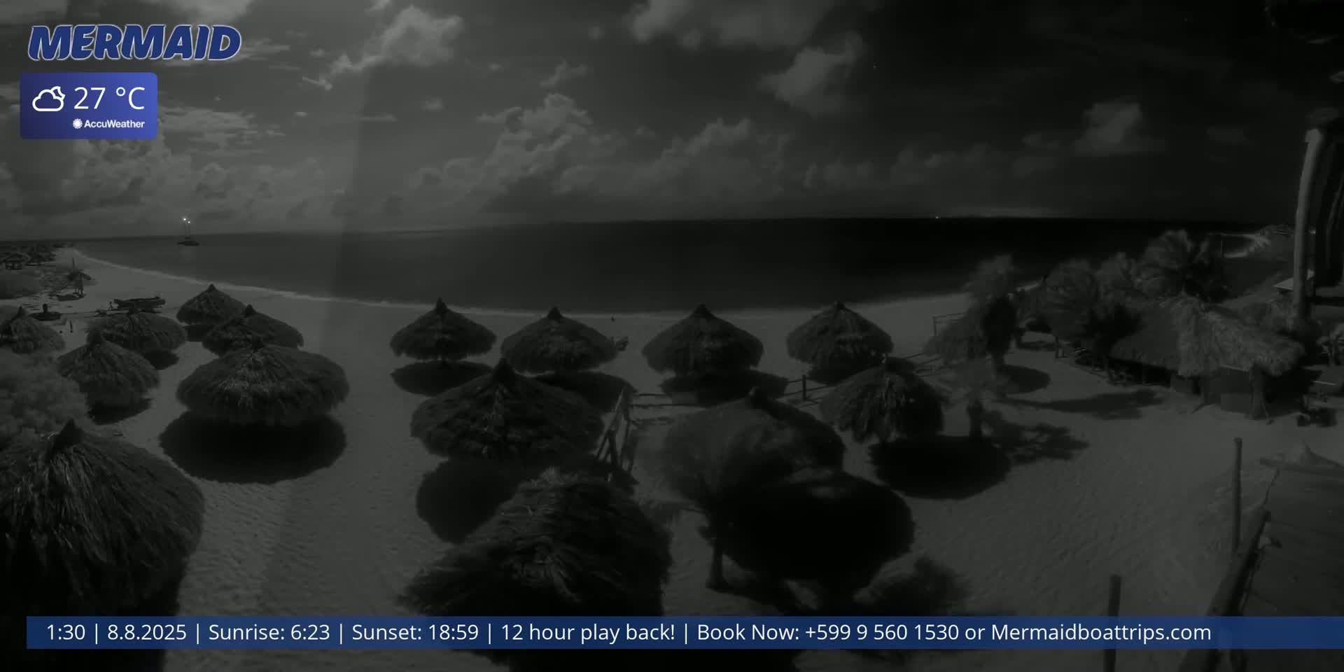 Carribean, Klein Curaçao Beach Mermaid Boat Trips Live Cam - Klein Island, Curacao, Netherland