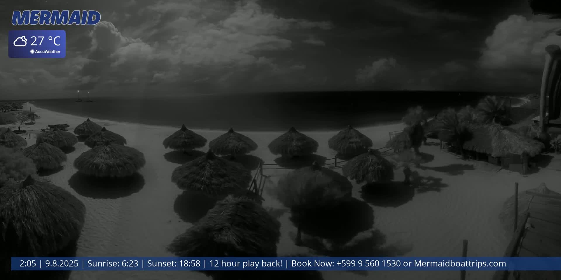 Carribean, Klein Curaçao Beach Mermaid Boat Trips Live Cam - Klein Island, Curacao, Netherland