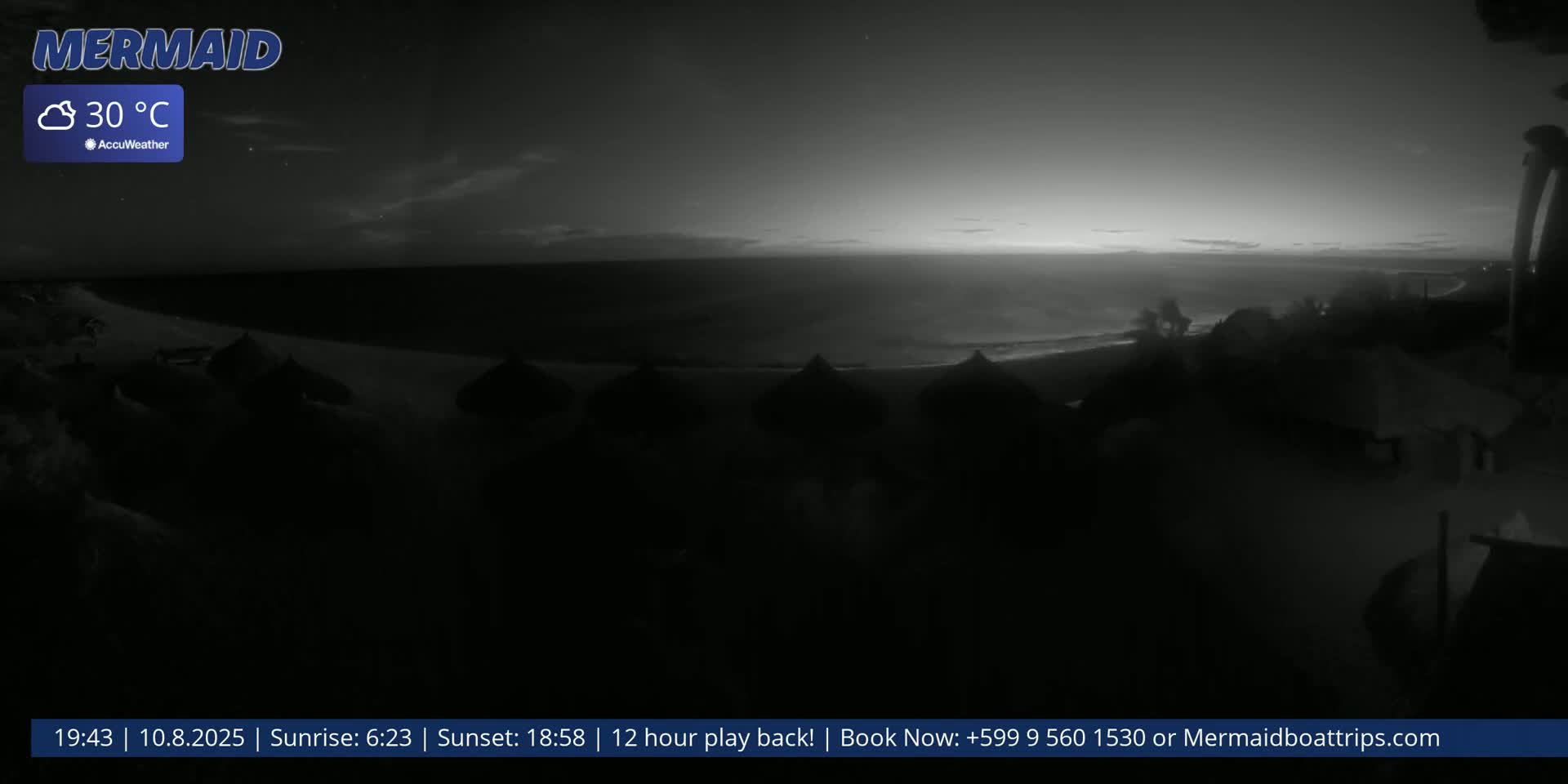 Carribean, Klein Curaçao Beach Mermaid Boat Trips Live Cam - Klein Island, Curacao, Netherland