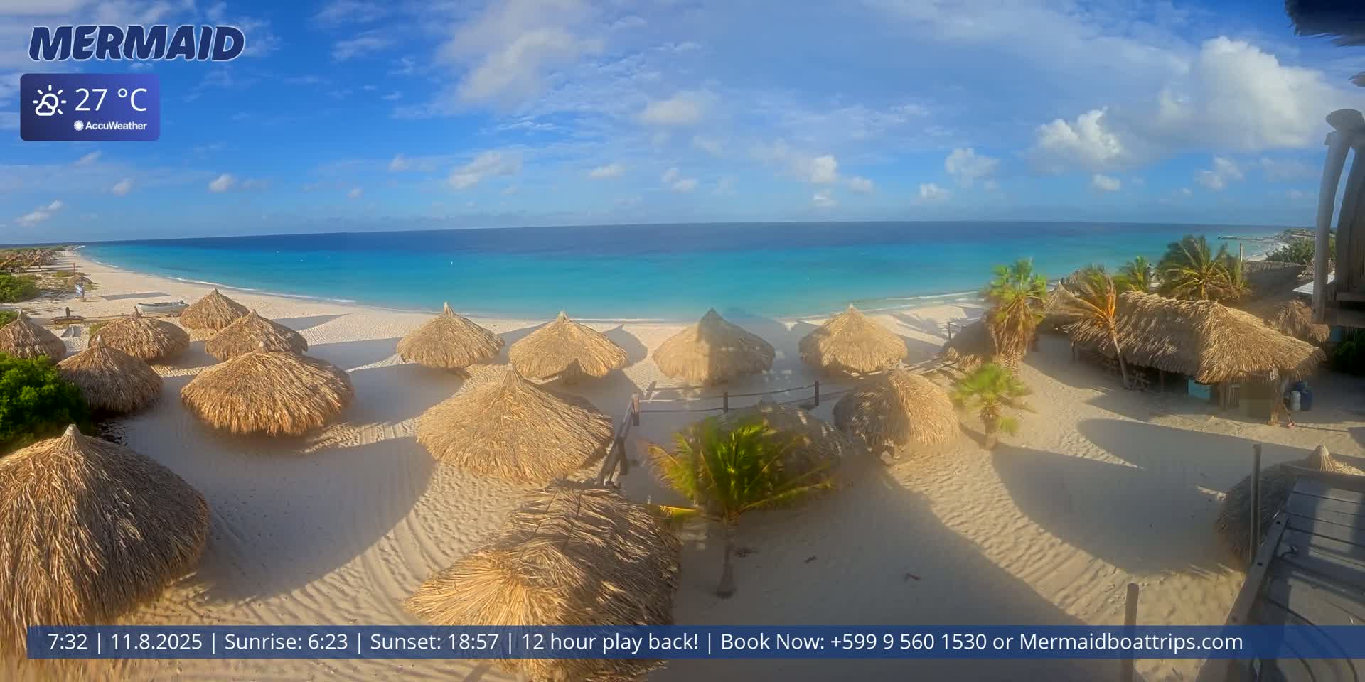 Carribean, Klein Curaçao Beach Mermaid Boat Trips Live Cam - Klein Island, Curacao, Netherland