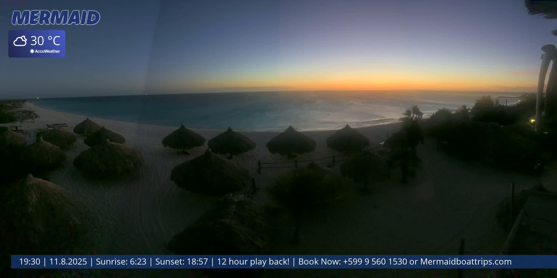 Carribean, Klein Curaçao Beach Mermaid Boat Trips Live Cam - Klein Island, Curacao, Netherland