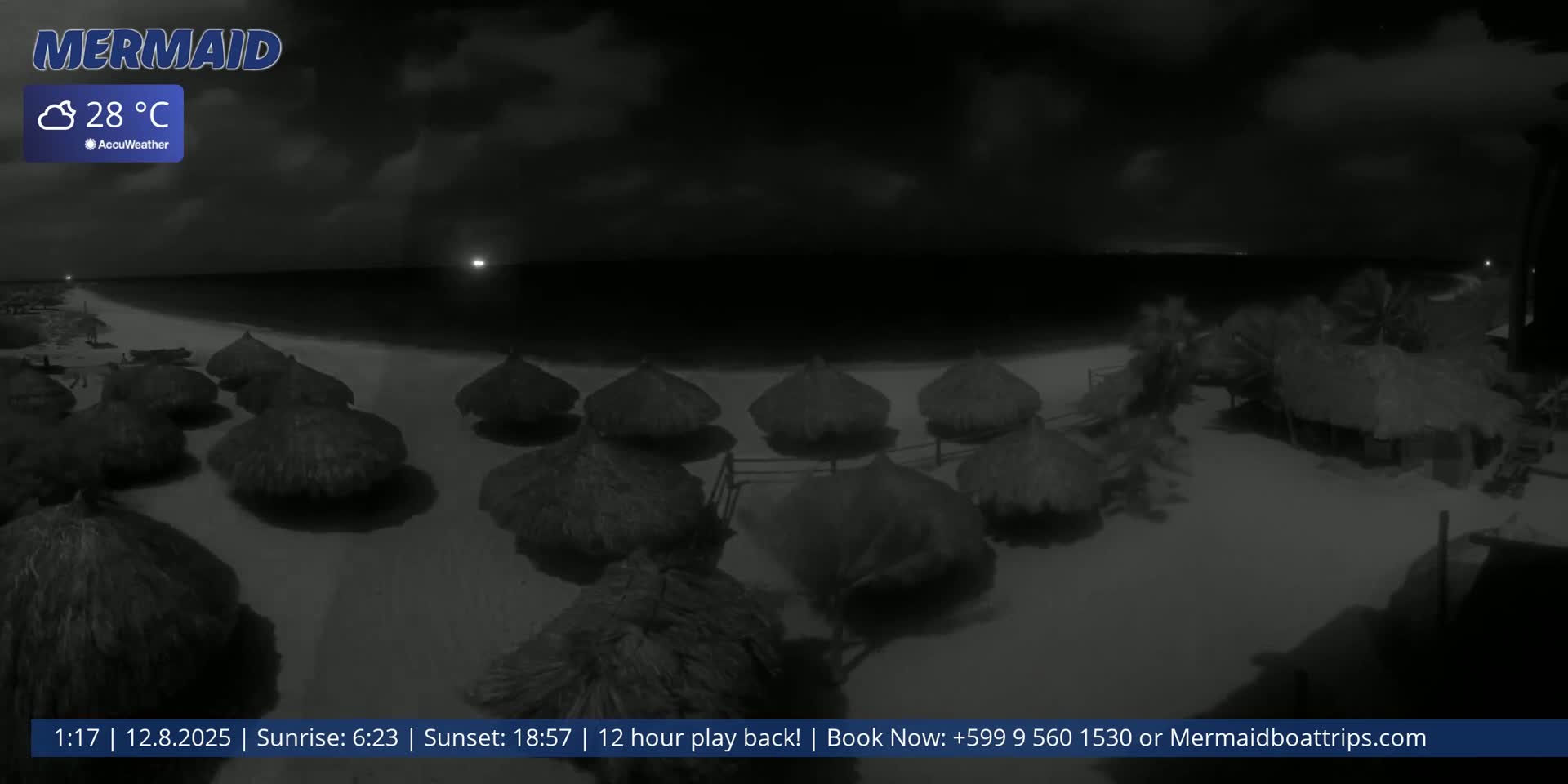 Carribean, Klein Curaçao Beach Mermaid Boat Trips Live Cam - Klein Island, Curacao, Netherland