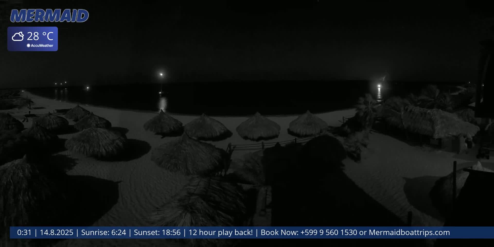 Carribean, Klein Curaçao Beach Mermaid Boat Trips Live Cam - Klein Island, Curacao, Netherland
