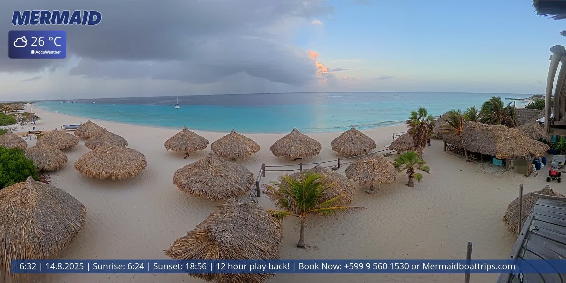 Carribean, Klein Curaçao Beach Mermaid Boat Trips Live Cam - Klein Island, Curacao, Netherland