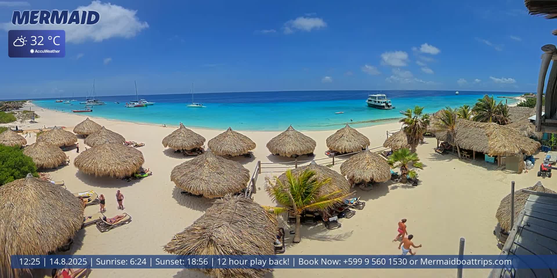 Carribean, Klein Curaçao Beach Mermaid Boat Trips Live Cam - Klein Island, Curacao, Netherland