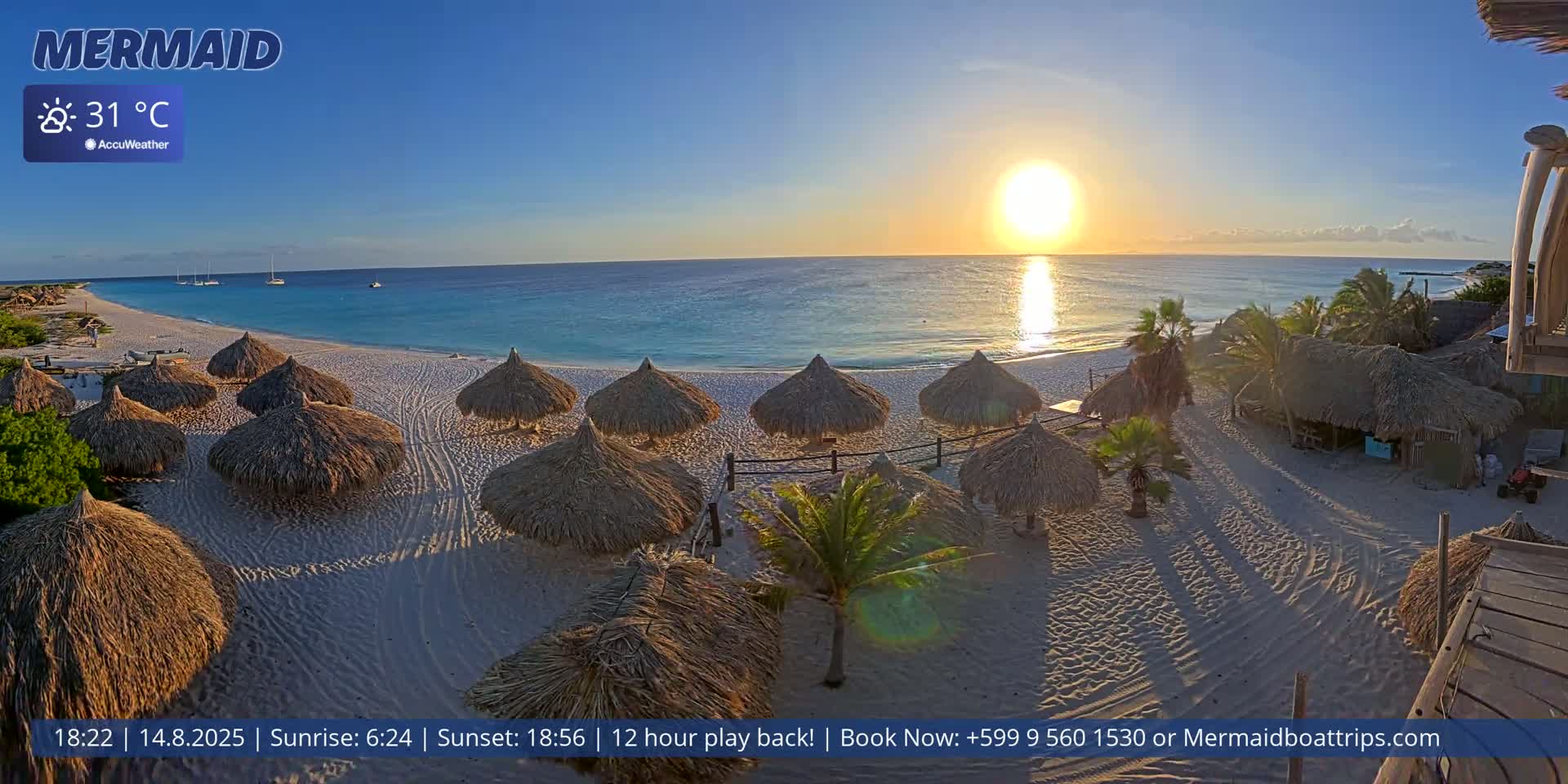 Carribean, Klein Curaçao Beach Mermaid Boat Trips Live Cam - Klein Island, Curacao, Netherland