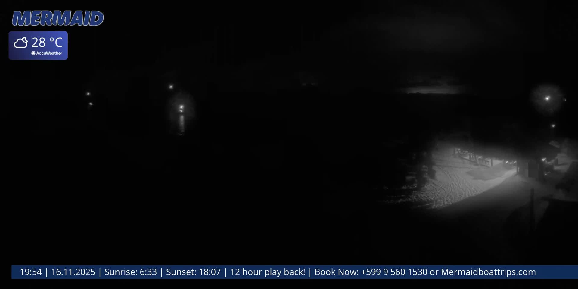 Carribean, Klein Curaçao Beach Mermaid Boat Trips Live Cam - Klein Island, Curacao, Netherland