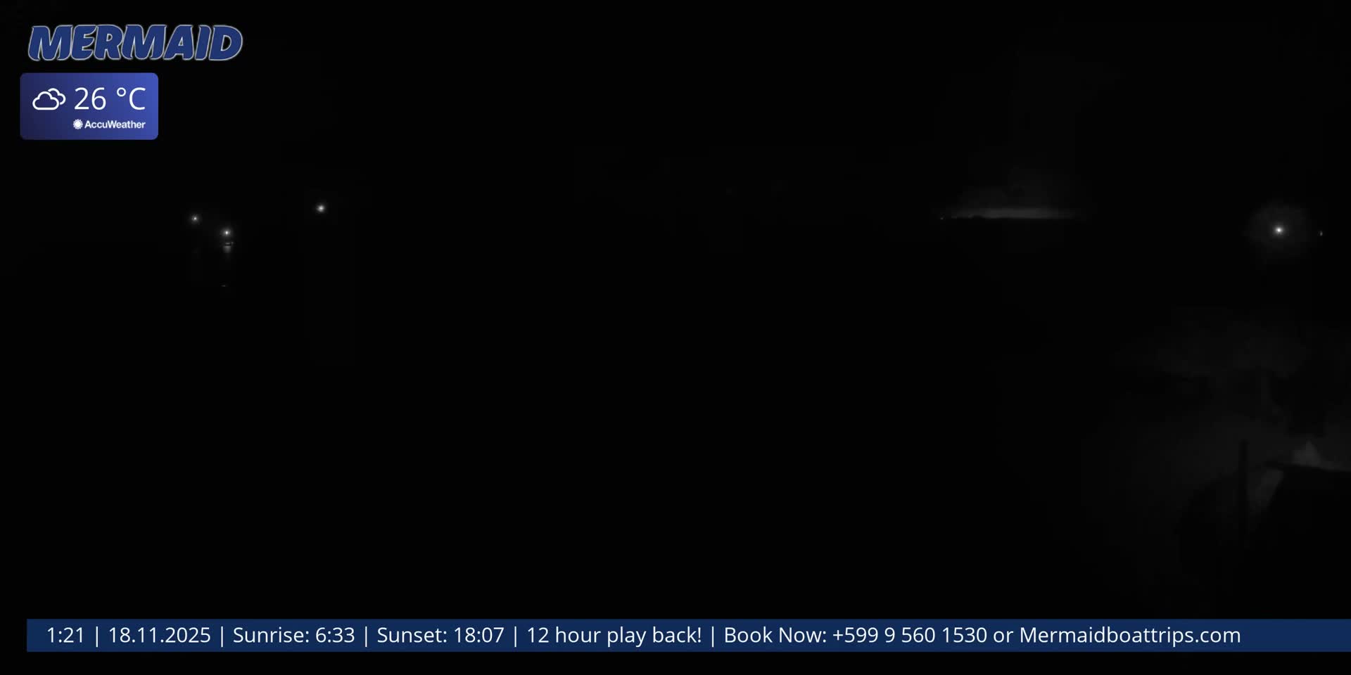 Carribean, Klein Curaçao Beach Mermaid Boat Trips Live Cam - Klein Island, Curacao, Netherland