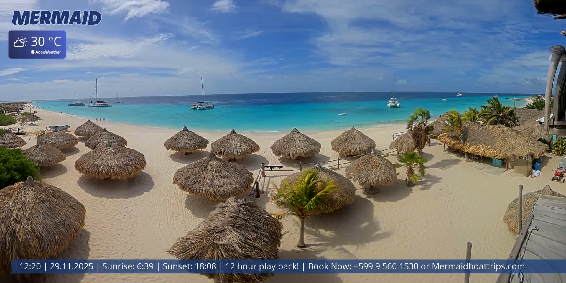Carribean, Klein Curaçao Beach Mermaid Boat Trips Live Cam - Klein Island, Curacao, Netherland