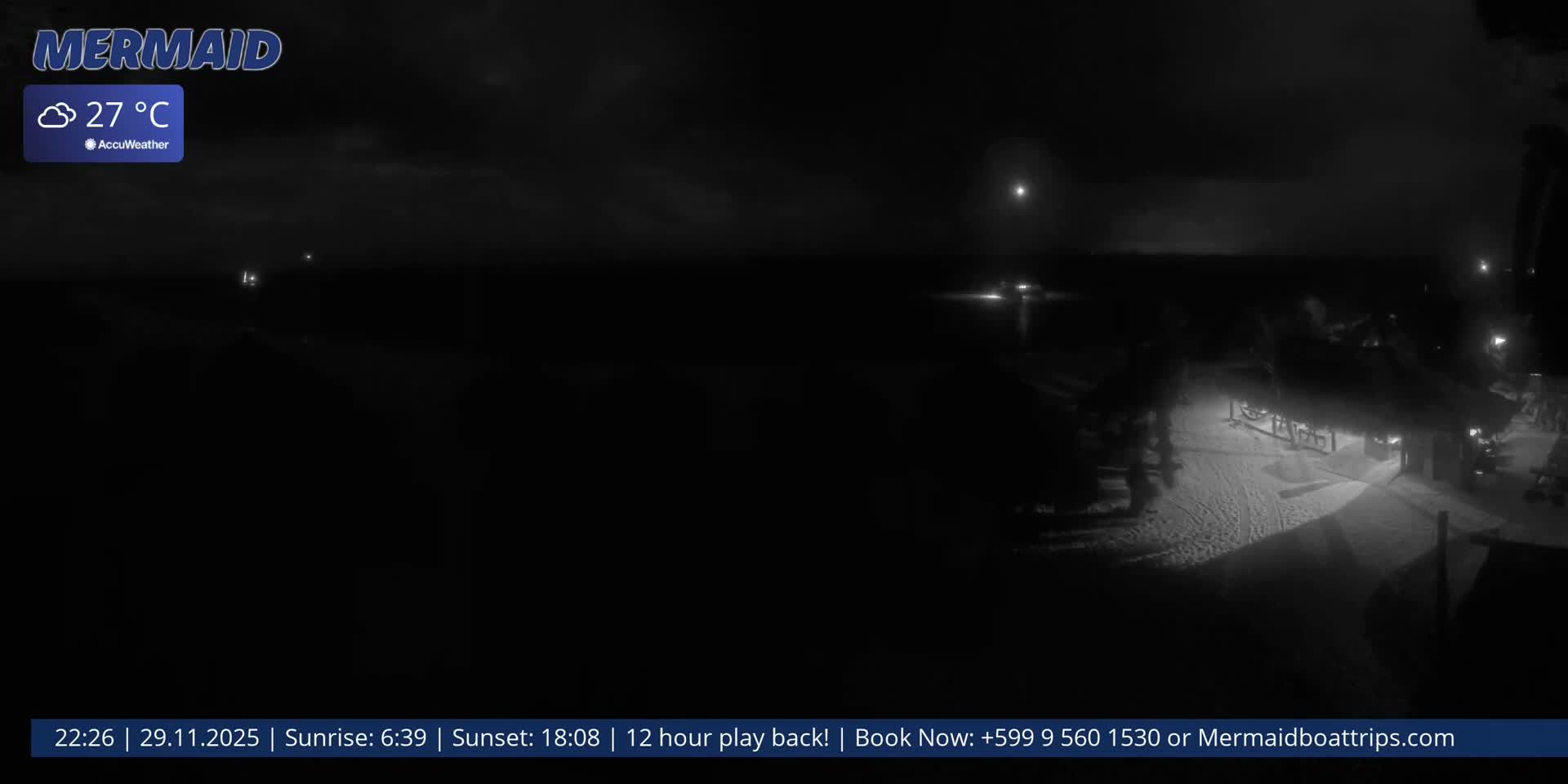 Carribean, Klein Curaçao Beach Mermaid Boat Trips Live Cam - Klein Island, Curacao, Netherland