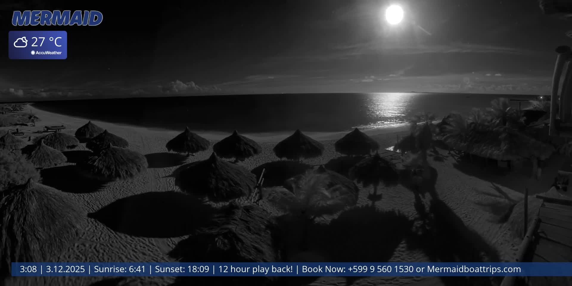 Carribean, Klein Curaçao Beach Mermaid Boat Trips Live Cam - Klein Island, Curacao, Netherland