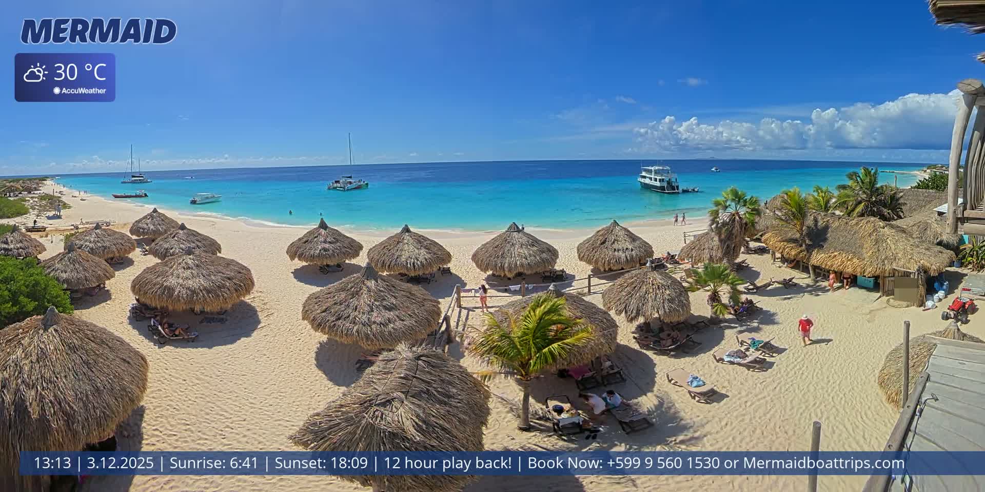 Carribean, Klein Curaçao Beach Mermaid Boat Trips Live Cam - Klein Island, Curacao, Netherland