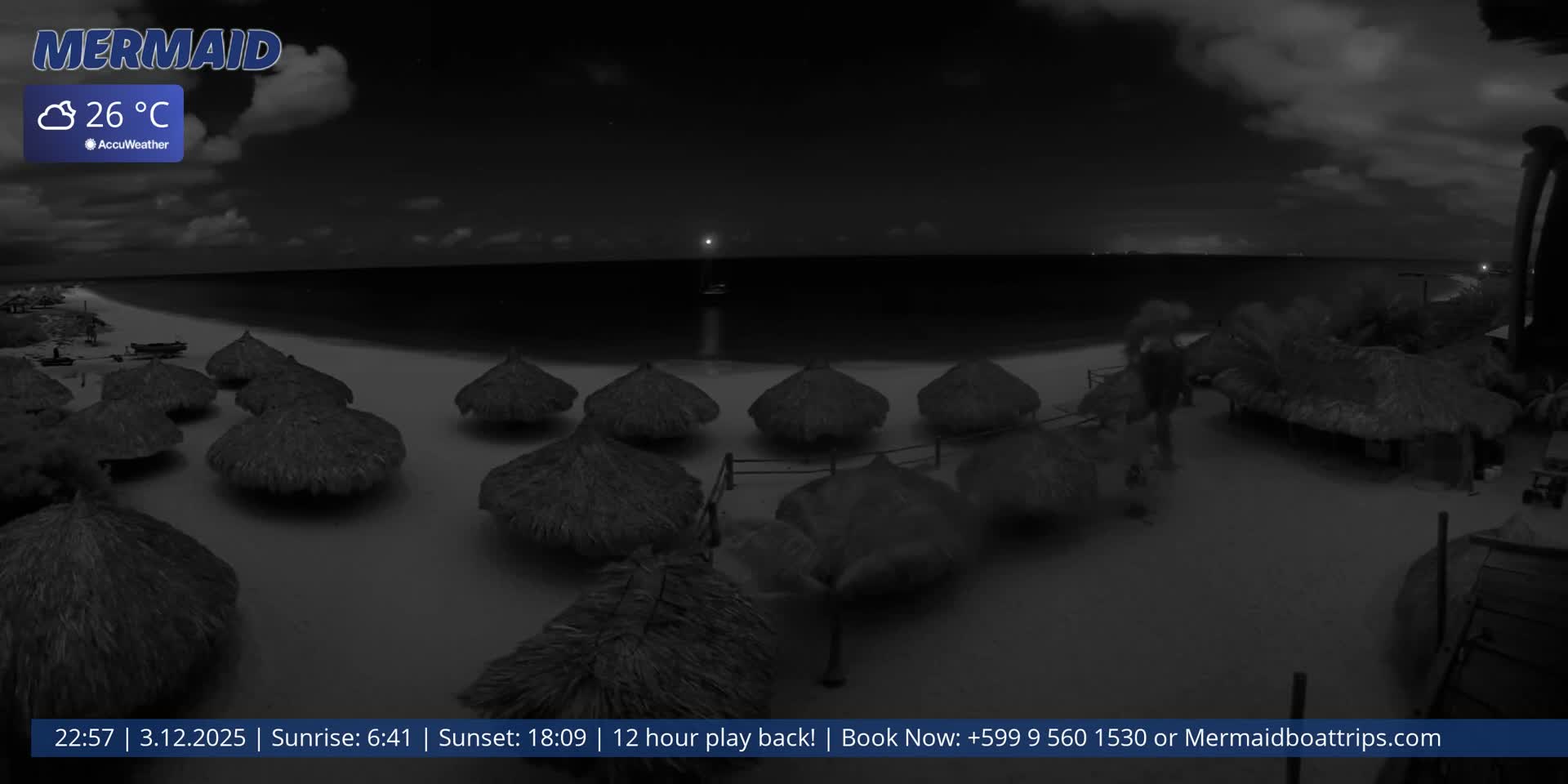 Carribean, Klein Curaçao Beach Mermaid Boat Trips Live Cam - Klein Island, Curacao, Netherland