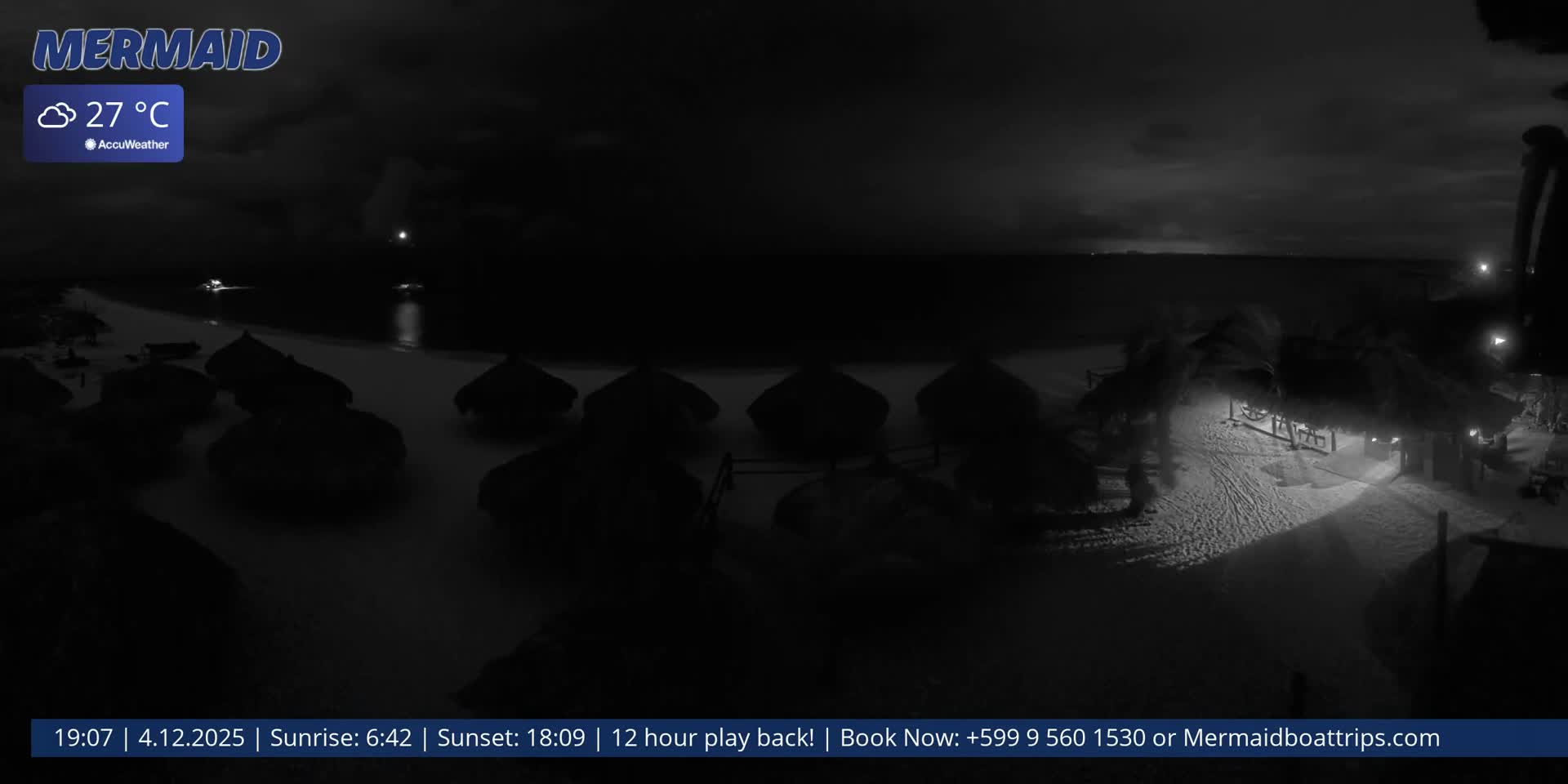 Carribean, Klein Curaçao Beach Mermaid Boat Trips Live Cam - Klein Island, Curacao, Netherland