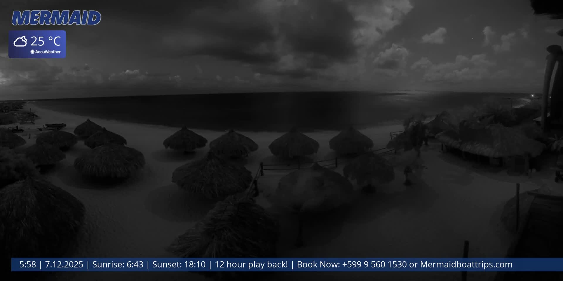 Carribean, Klein Curaçao Beach Mermaid Boat Trips Live Cam - Klein Island, Curacao, Netherland