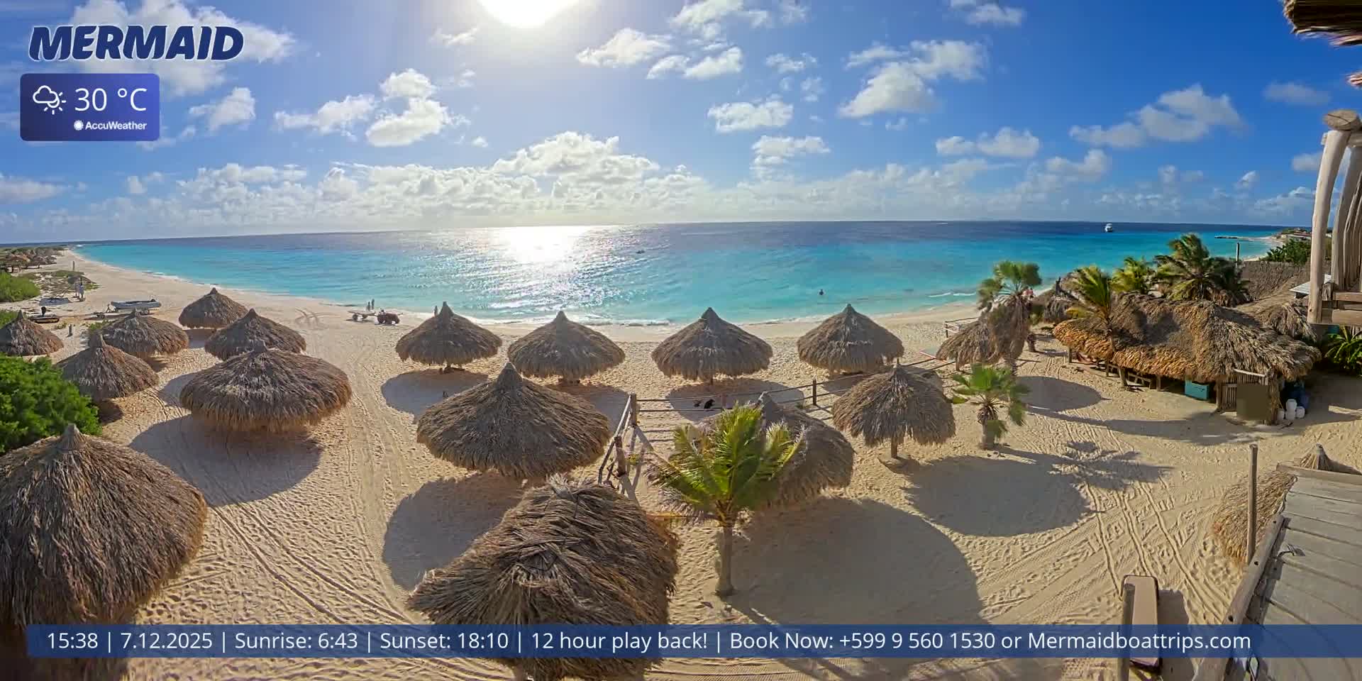 Carribean, Klein Curaçao Beach Mermaid Boat Trips Live Cam - Klein Island, Curacao, Netherland