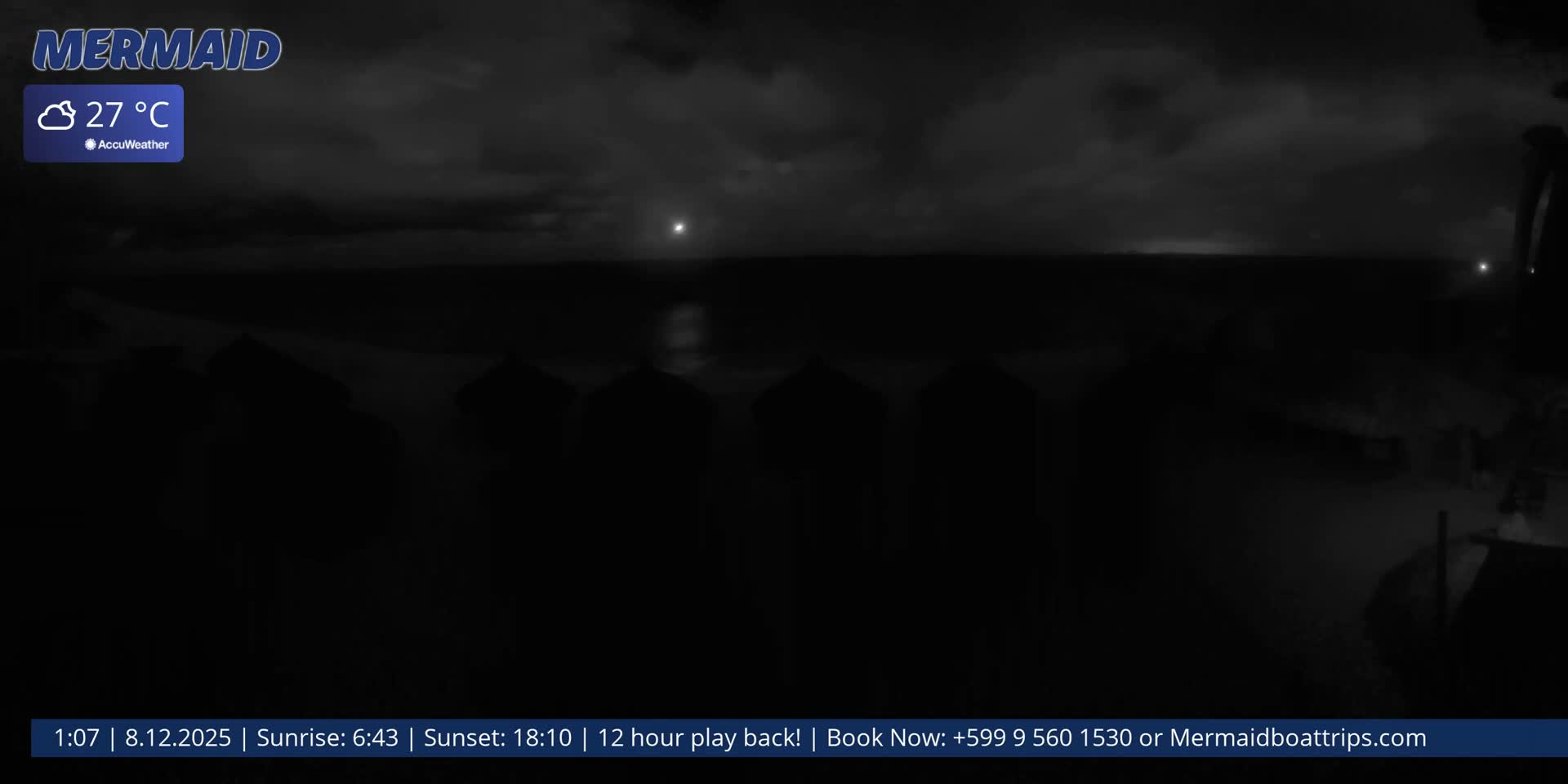 Carribean, Klein Curaçao Beach Mermaid Boat Trips Live Cam - Klein Island, Curacao, Netherland