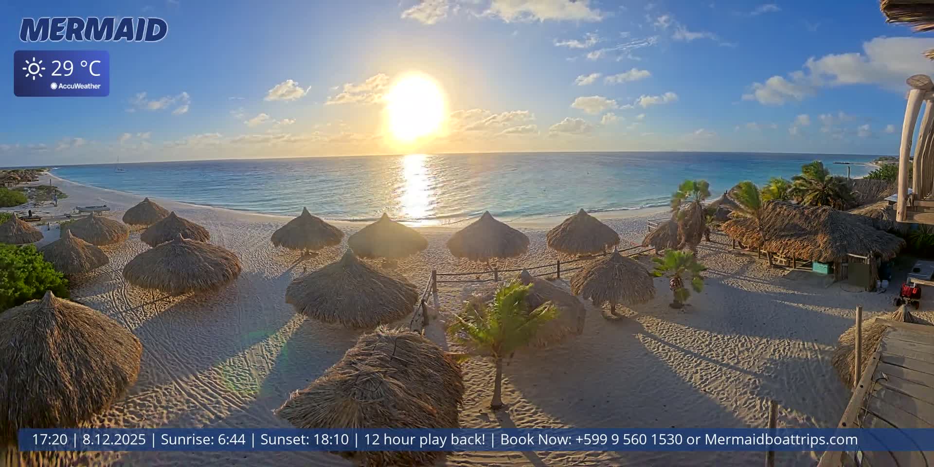 Carribean, Klein Curaçao Beach Mermaid Boat Trips Live Cam - Klein Island, Curacao, Netherland