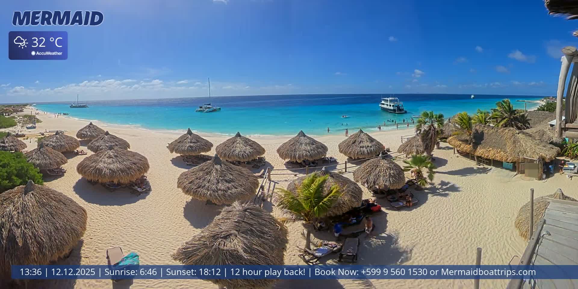 Carribean, Klein Curaçao Beach Mermaid Boat Trips Live Cam - Klein Island, Curacao, Netherland