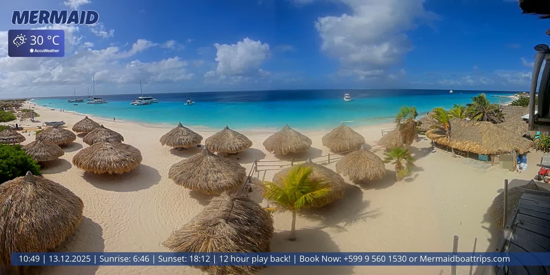 Carribean, Klein Curaçao Beach Mermaid Boat Trips Live Cam - Klein Island, Curacao, Netherland