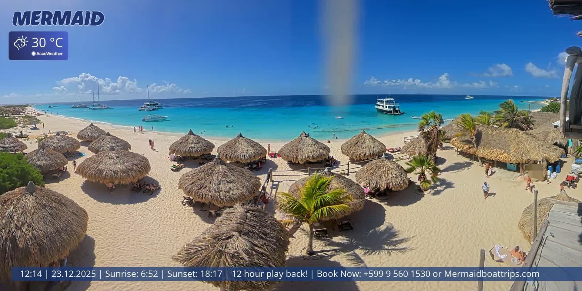 Carribean, Klein Curaçao Beach Mermaid Boat Trips Live Cam - Klein Island, Curacao, Netherland