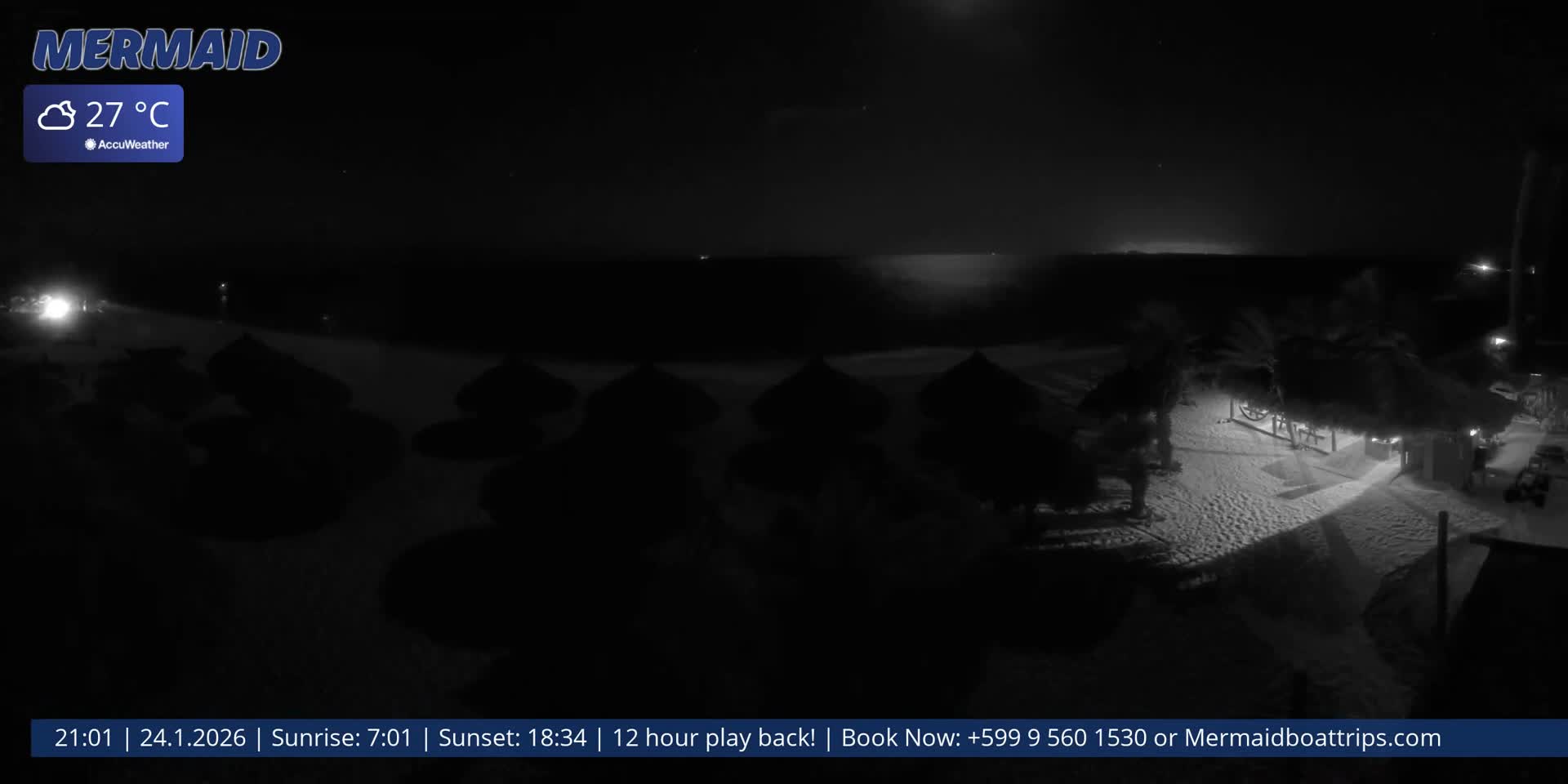 Carribean, Klein Curaçao Beach Mermaid Boat Trips Live Cam - Klein Island, Curacao, Netherland