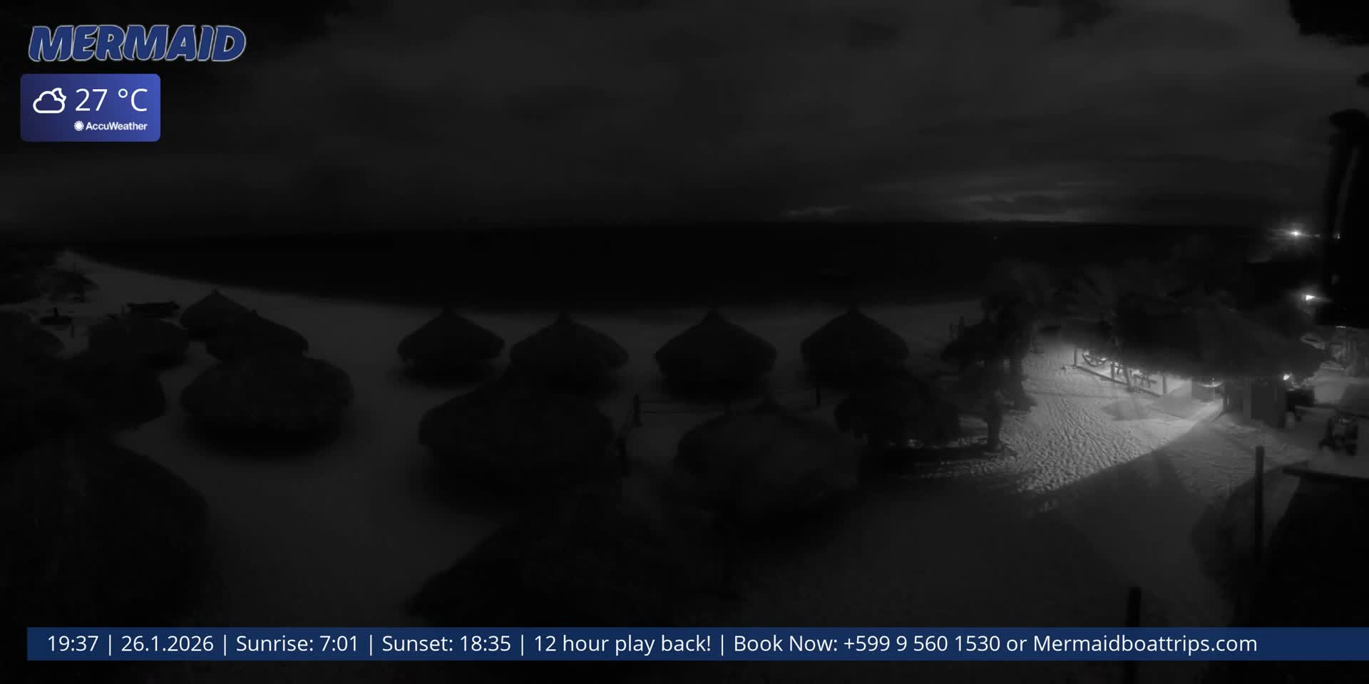 Carribean, Klein Curaçao Beach Mermaid Boat Trips Live Cam - Klein Island, Curacao, Netherland