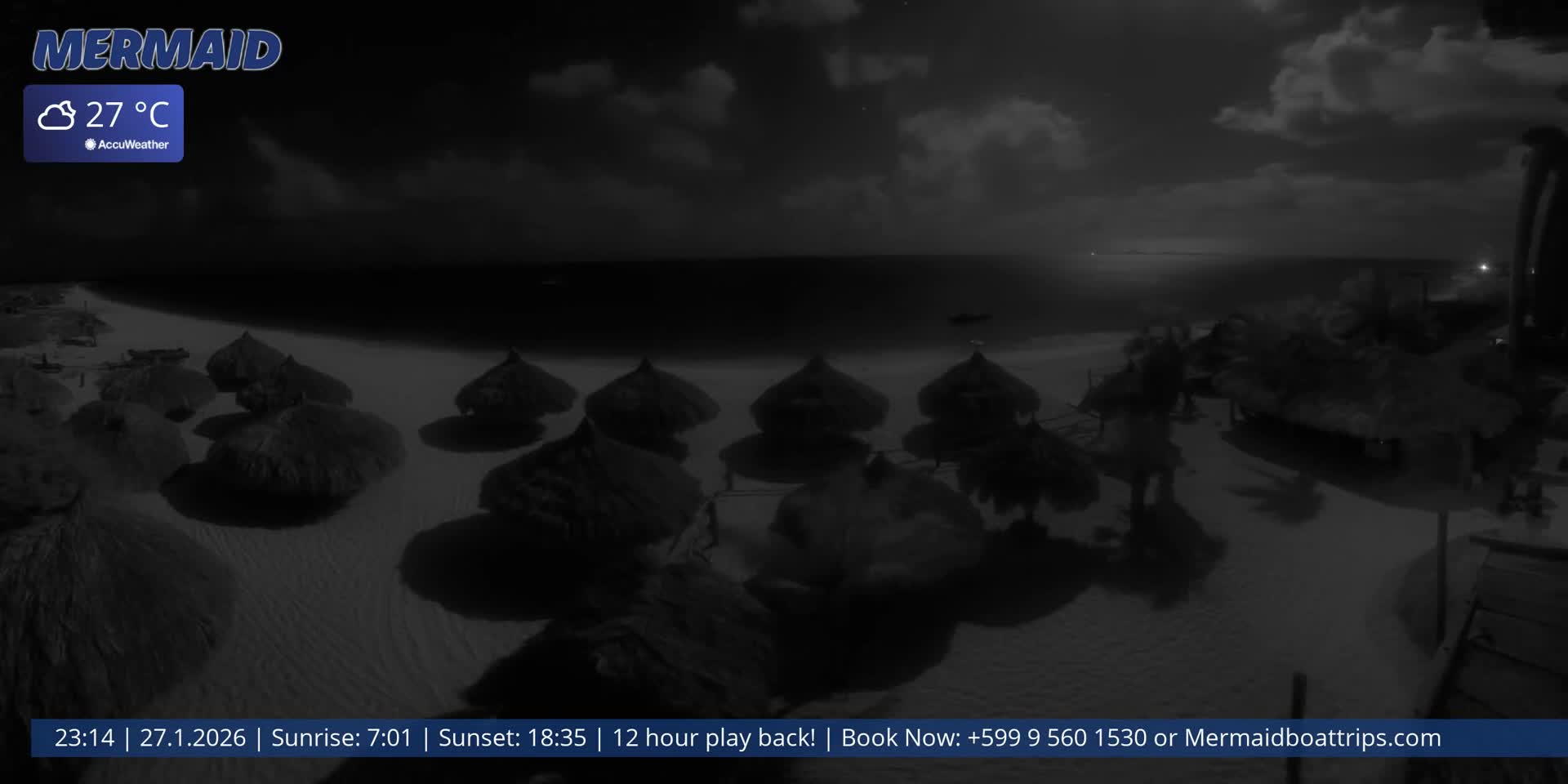 Carribean, Klein Curaçao Beach Mermaid Boat Trips Live Cam - Klein Island, Curacao, Netherland