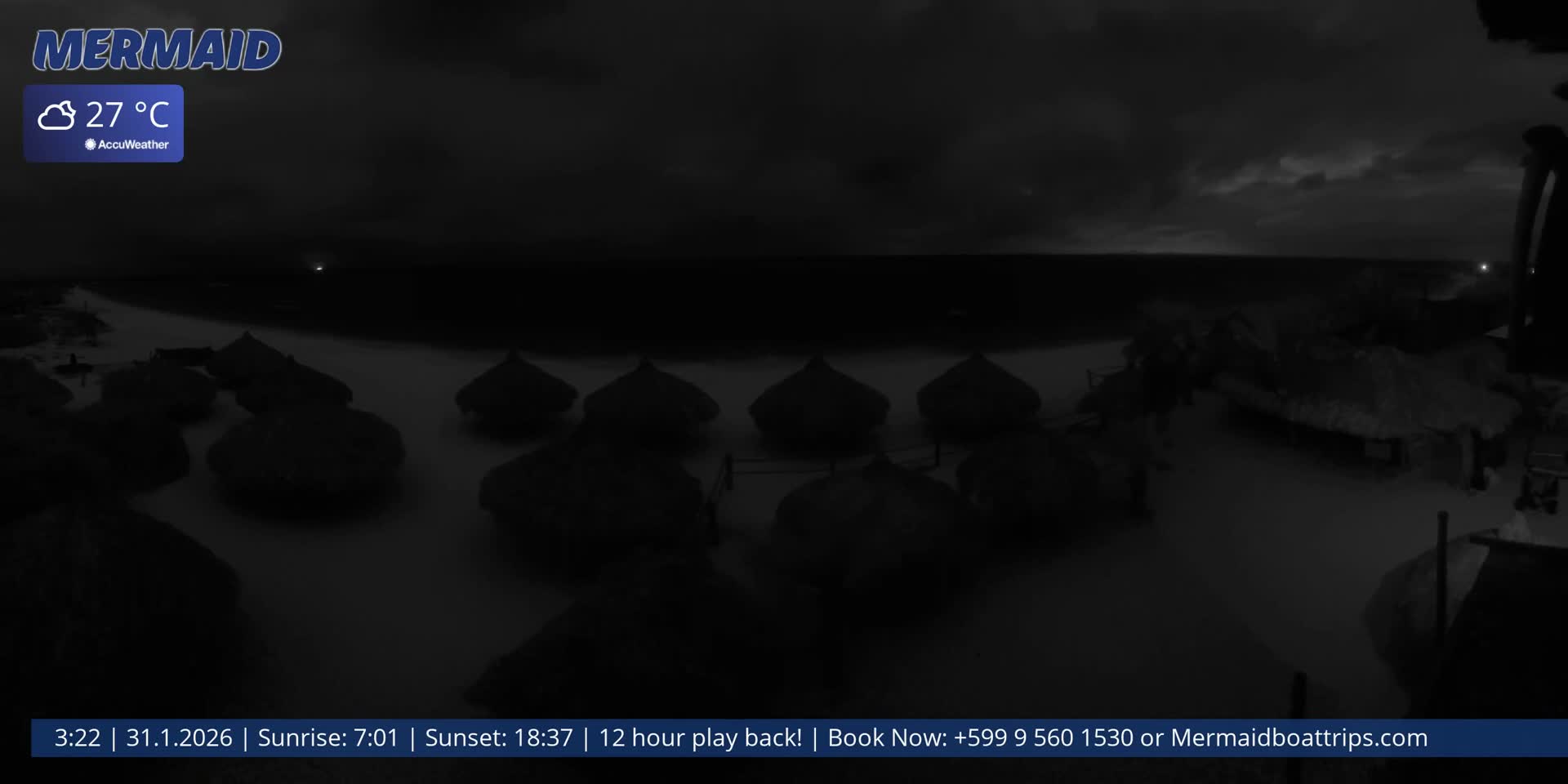 Carribean, Klein Curaçao Beach Mermaid Boat Trips Live Cam - Klein Island, Curacao, Netherland
