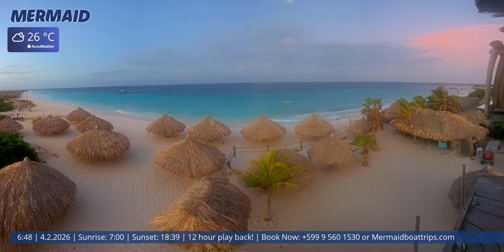 Carribean, Klein Curaçao Beach Mermaid Boat Trips Live Cam - Klein Island, Curacao, Netherland