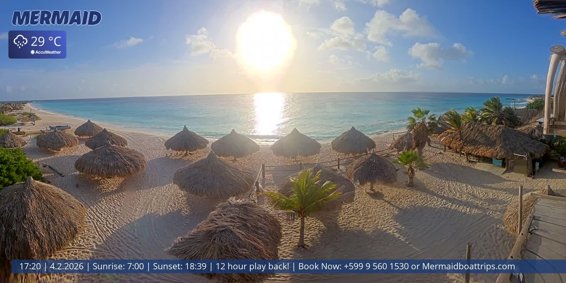 Carribean, Klein Curaçao Beach Mermaid Boat Trips Live Cam - Klein Island, Curacao, Netherland