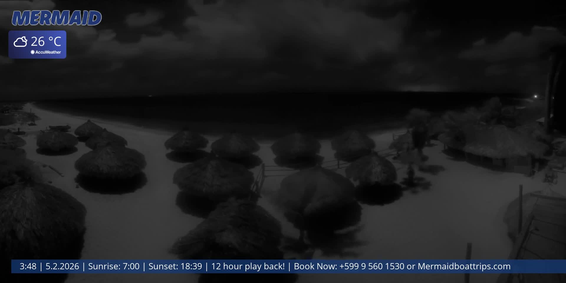 Carribean, Klein Curaçao Beach Mermaid Boat Trips Live Cam - Klein Island, Curacao, Netherland