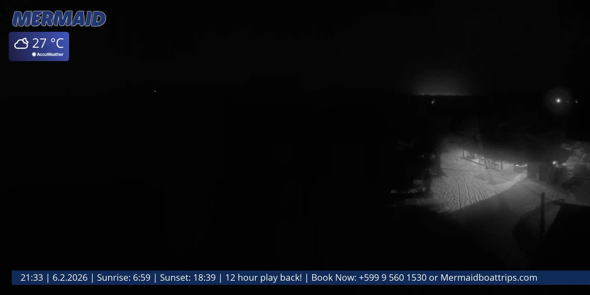 Carribean, Klein Curaçao Beach Mermaid Boat Trips Live Cam - Klein Island, Curacao, Netherland