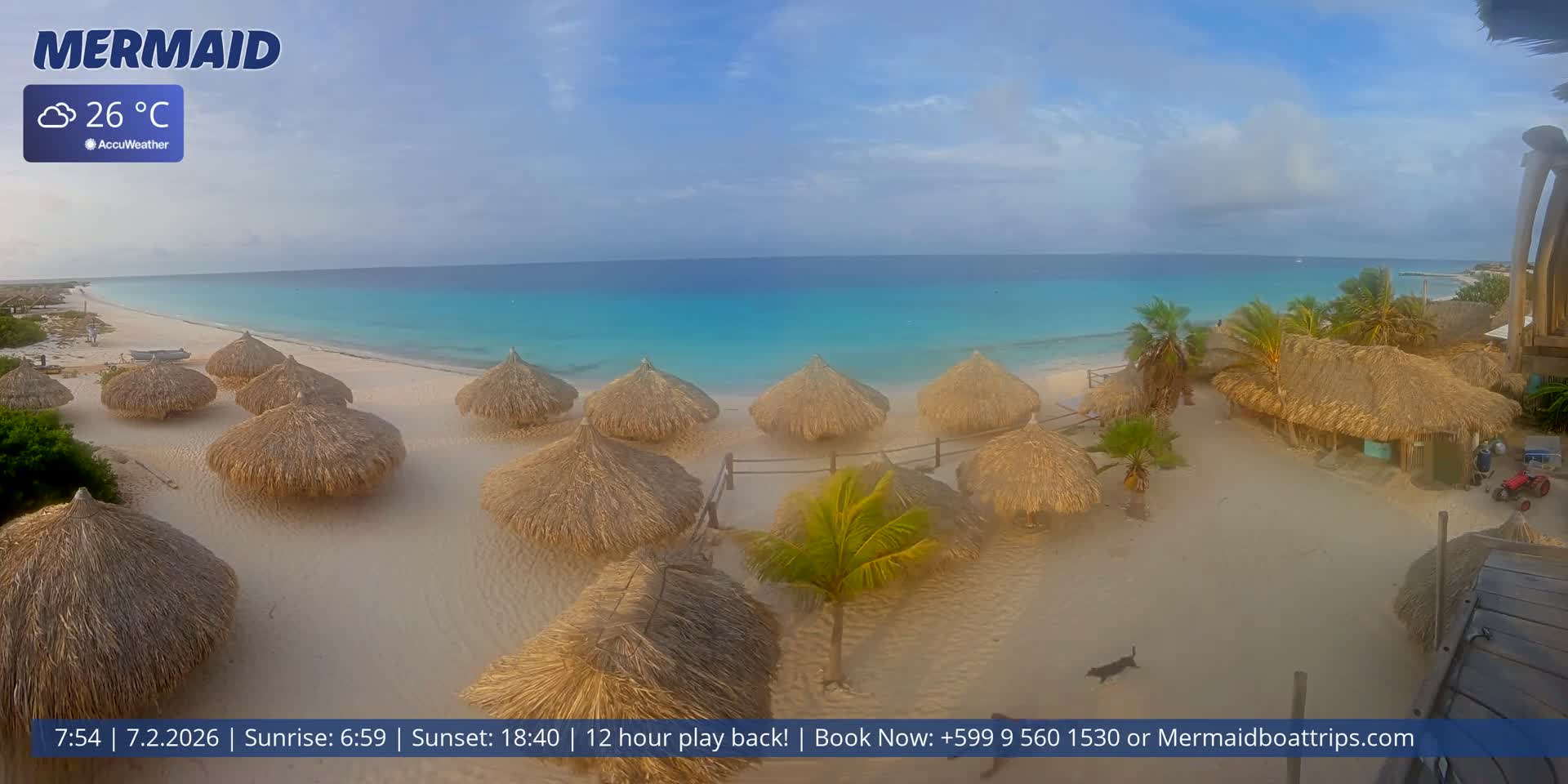 Carribean, Klein Curaçao Beach Mermaid Boat Trips Live Cam - Klein Island, Curacao, Netherland