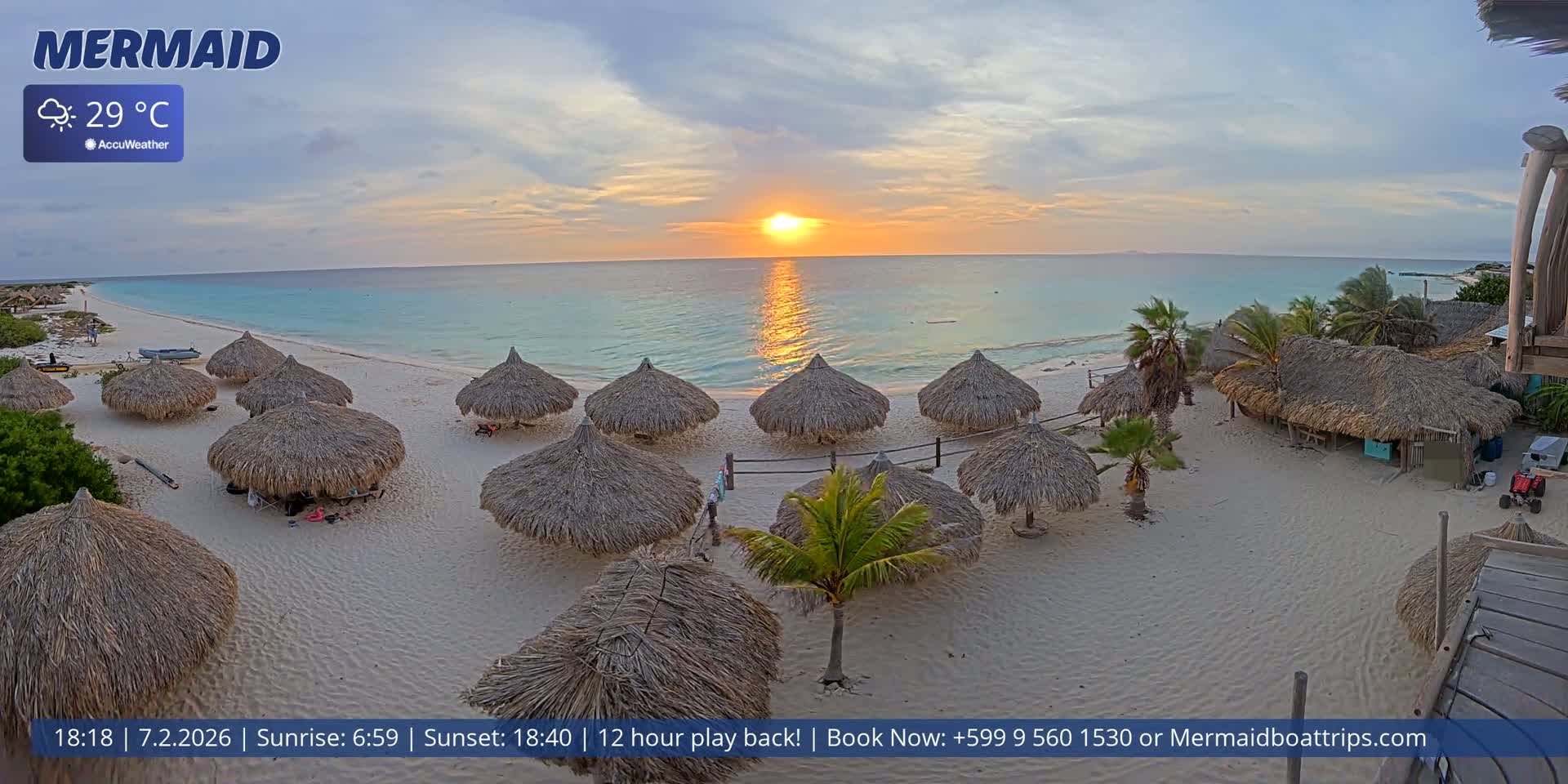 Carribean, Klein Curaçao Beach Mermaid Boat Trips Live Cam - Klein Island, Curacao, Netherland