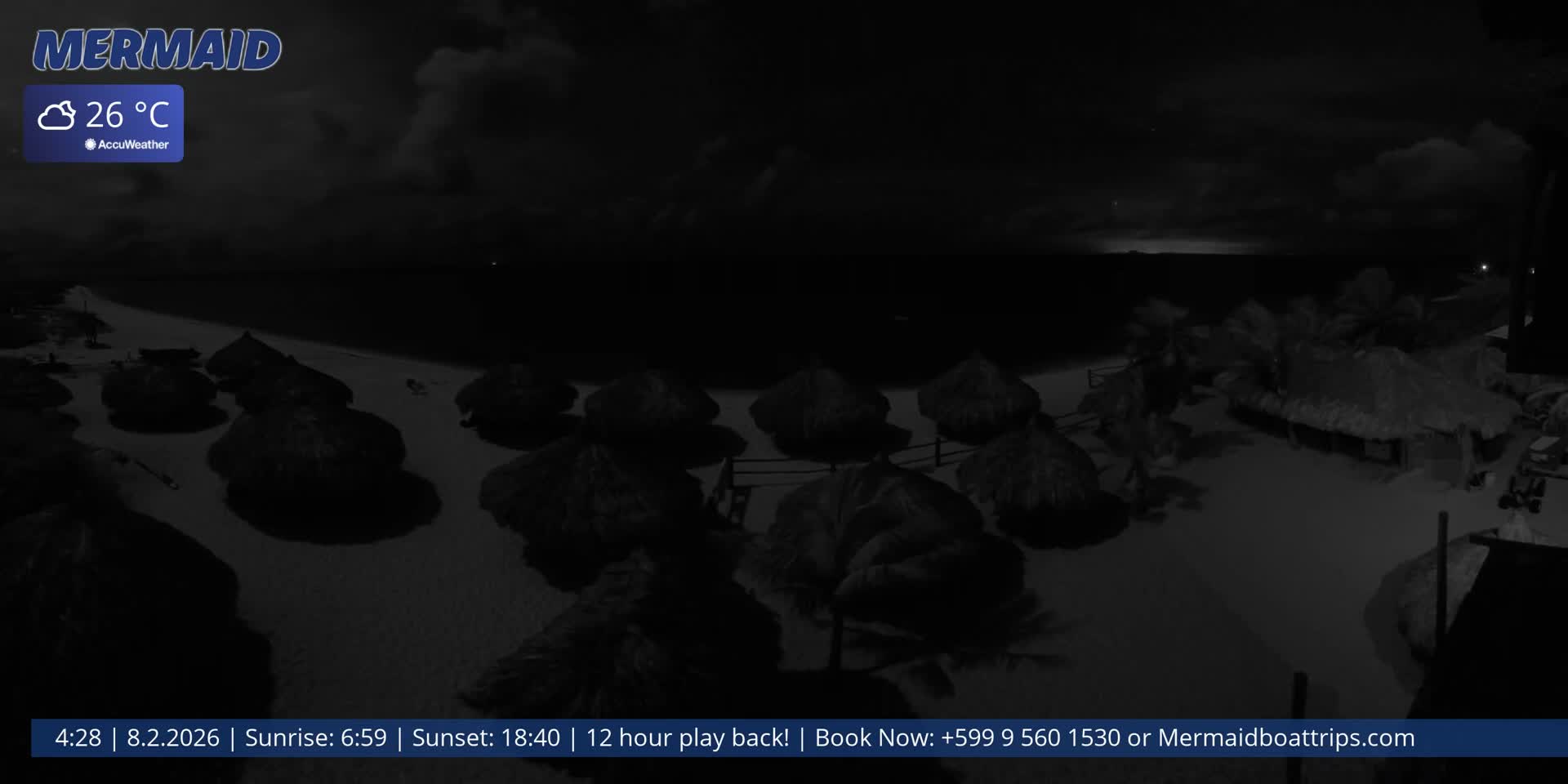Carribean, Klein Curaçao Beach Mermaid Boat Trips Live Cam - Klein Island, Curacao, Netherland