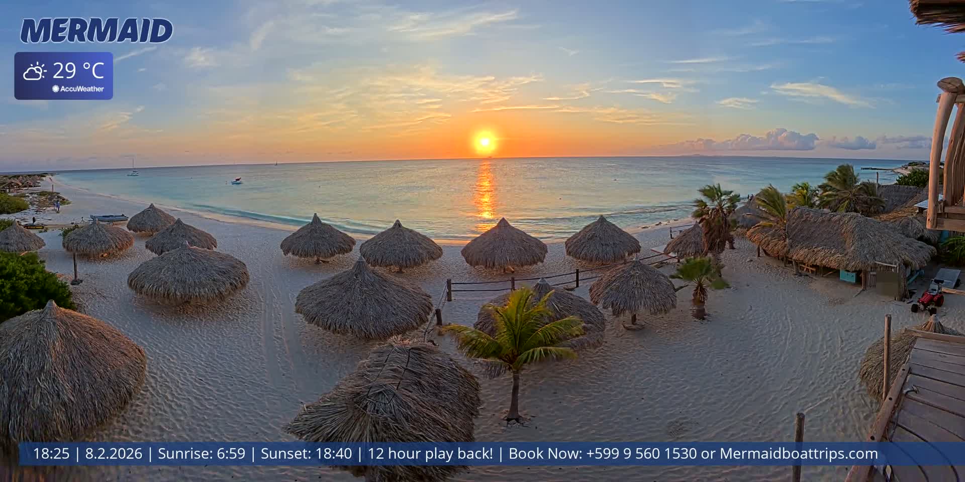 Carribean, Klein Curaçao Beach Mermaid Boat Trips Live Cam - Klein Island, Curacao, Netherland