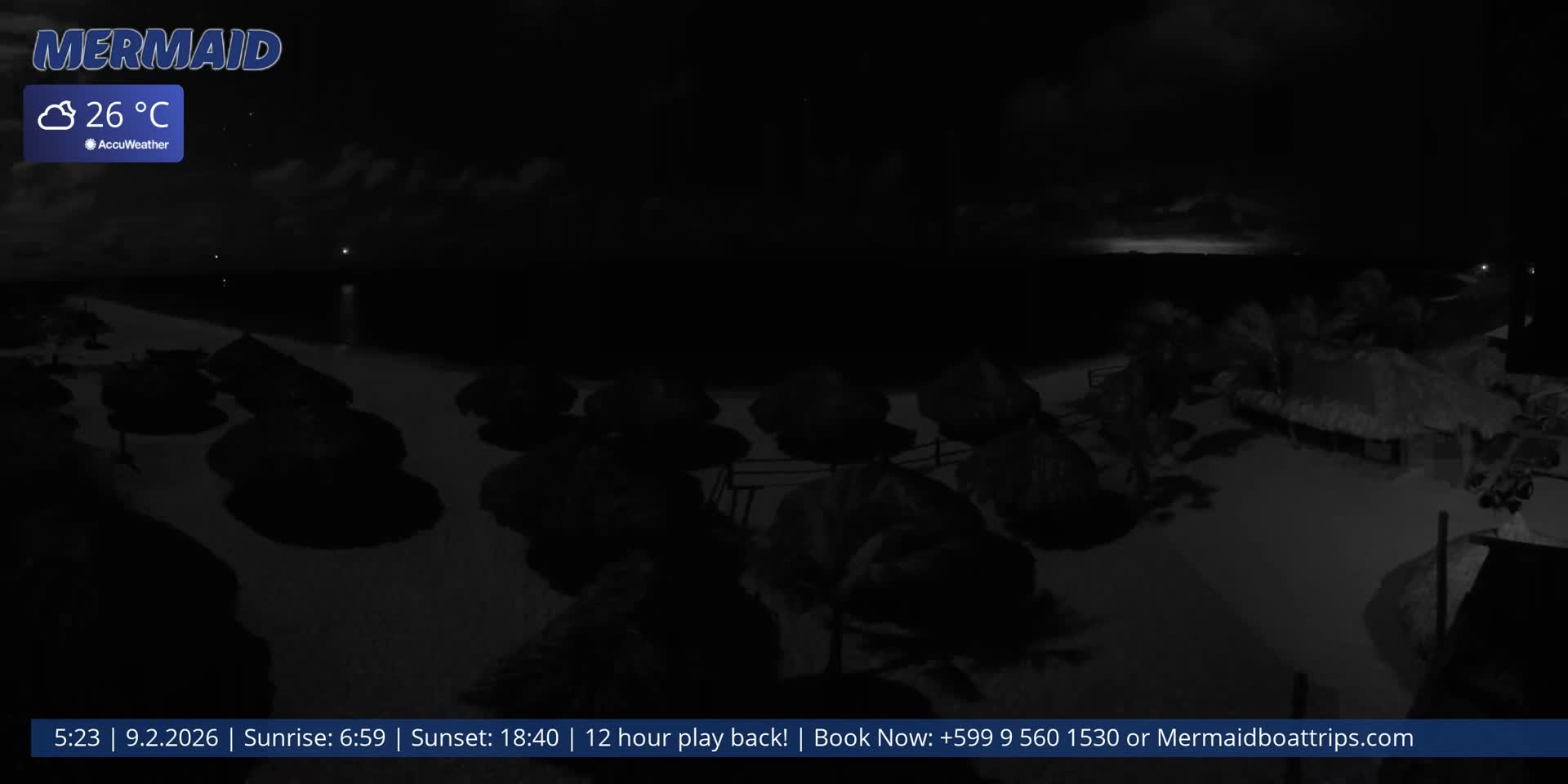 Carribean, Klein Curaçao Beach Mermaid Boat Trips Live Cam - Klein Island, Curacao, Netherland