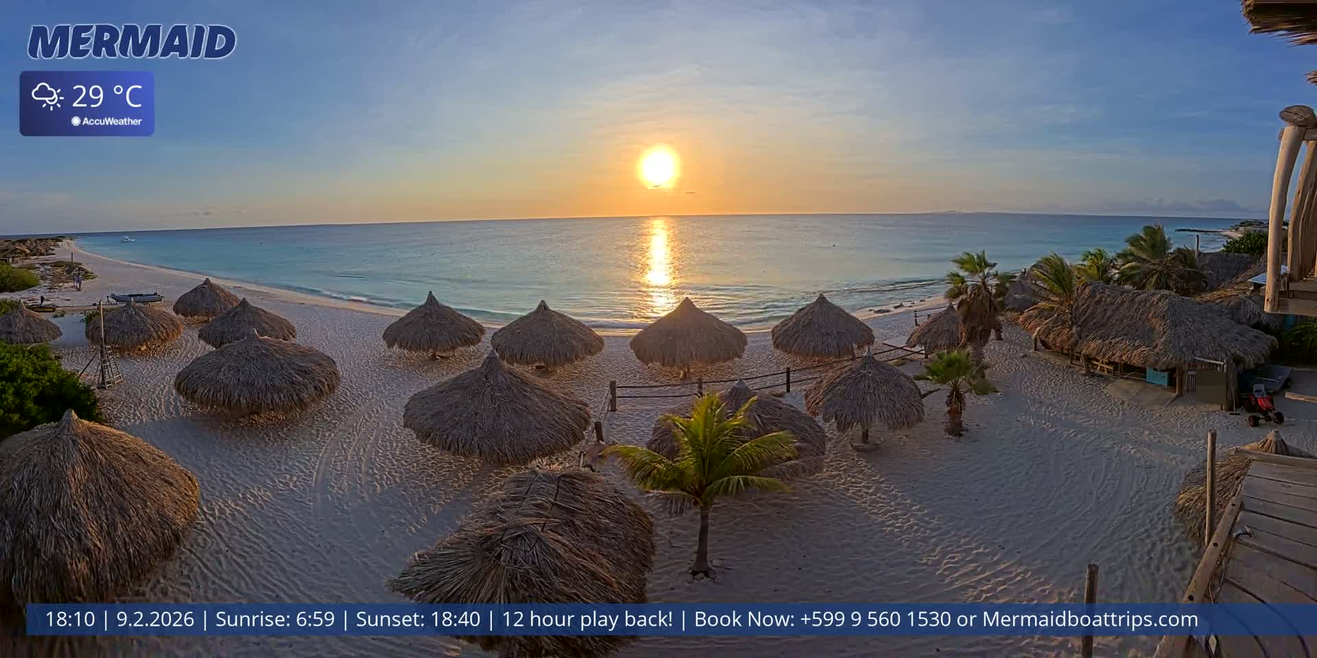Carribean, Klein Curaçao Beach Mermaid Boat Trips Live Cam - Klein Island, Curacao, Netherland