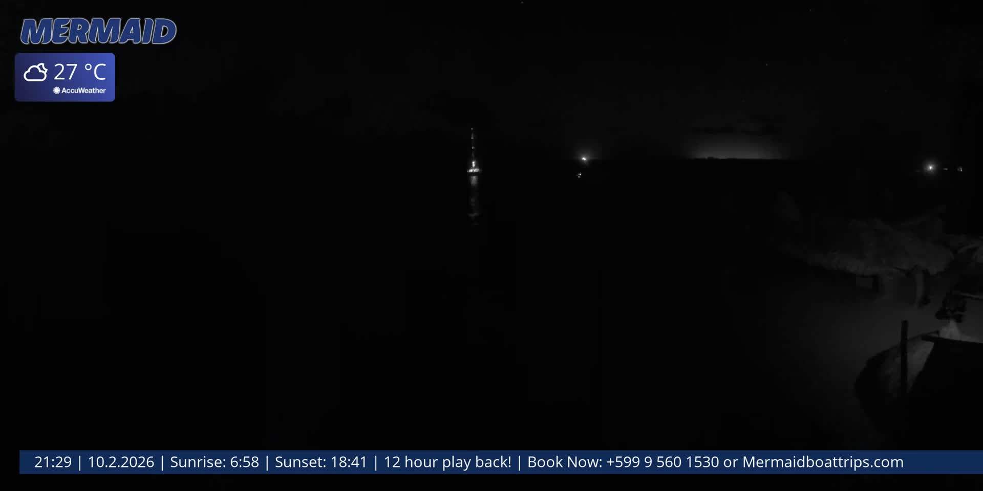 Carribean, Klein Curaçao Beach Mermaid Boat Trips Live Cam - Klein Island, Curacao, Netherland