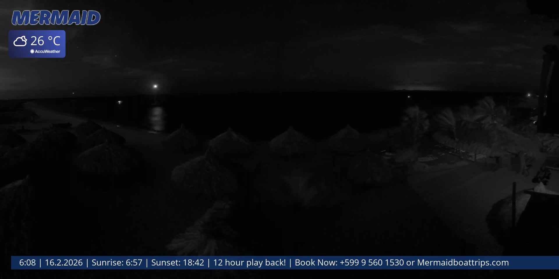 Carribean, Klein Curaçao Beach Mermaid Boat Trips Live Cam - Klein Island, Curacao, Netherland