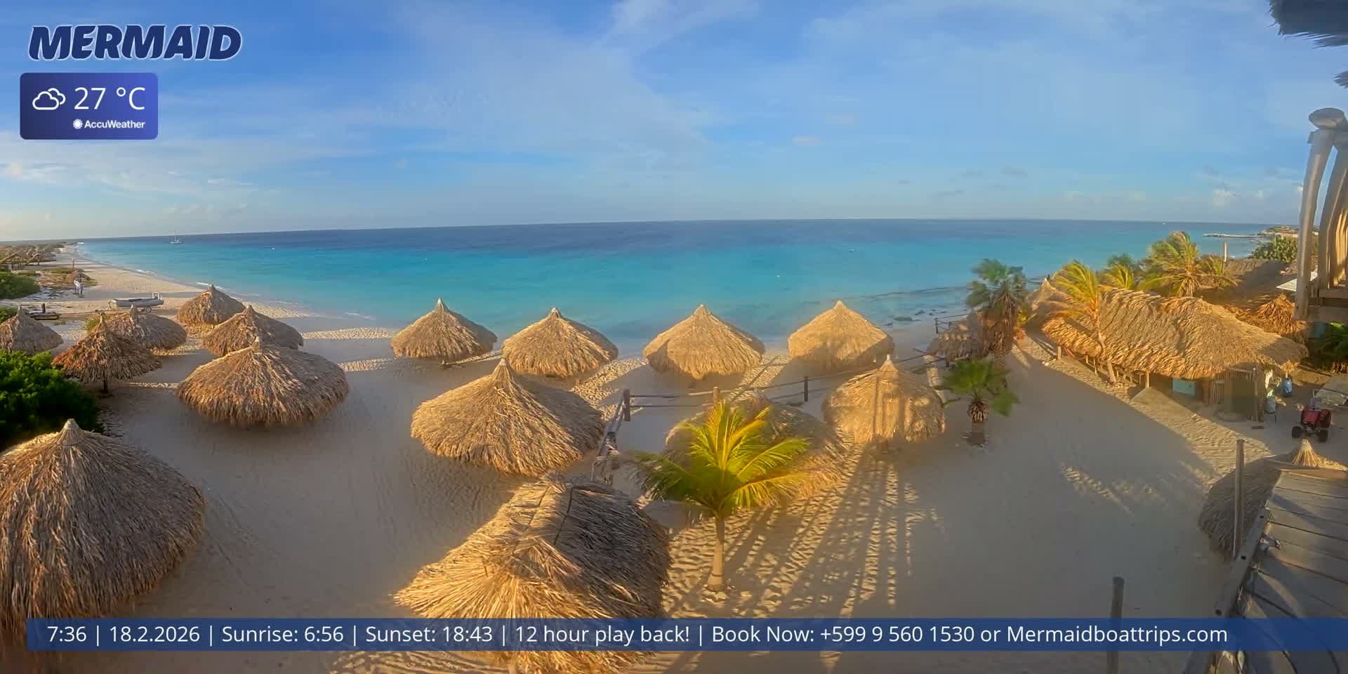 Carribean, Klein Curaçao Beach Mermaid Boat Trips Live Cam - Klein Island, Curacao, Netherland