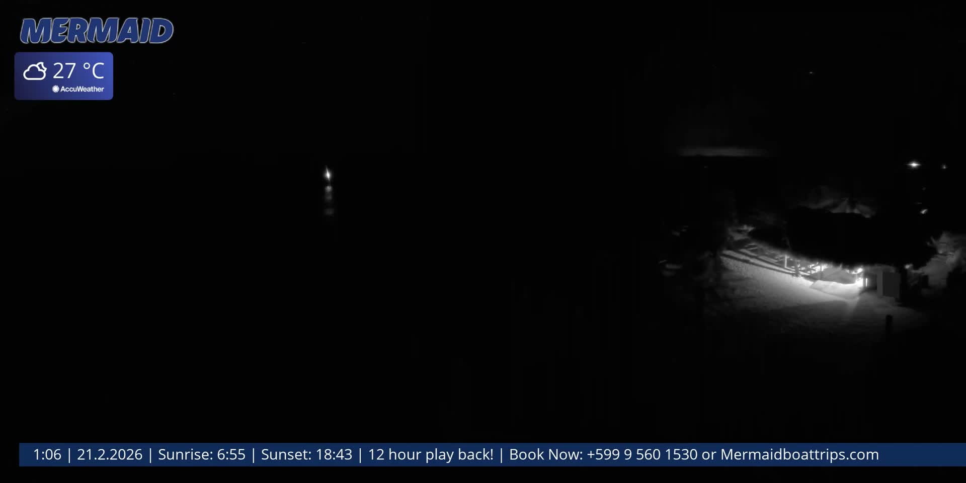 Carribean, Klein Curaçao Beach Mermaid Boat Trips Live Cam - Klein Island, Curacao, Netherland