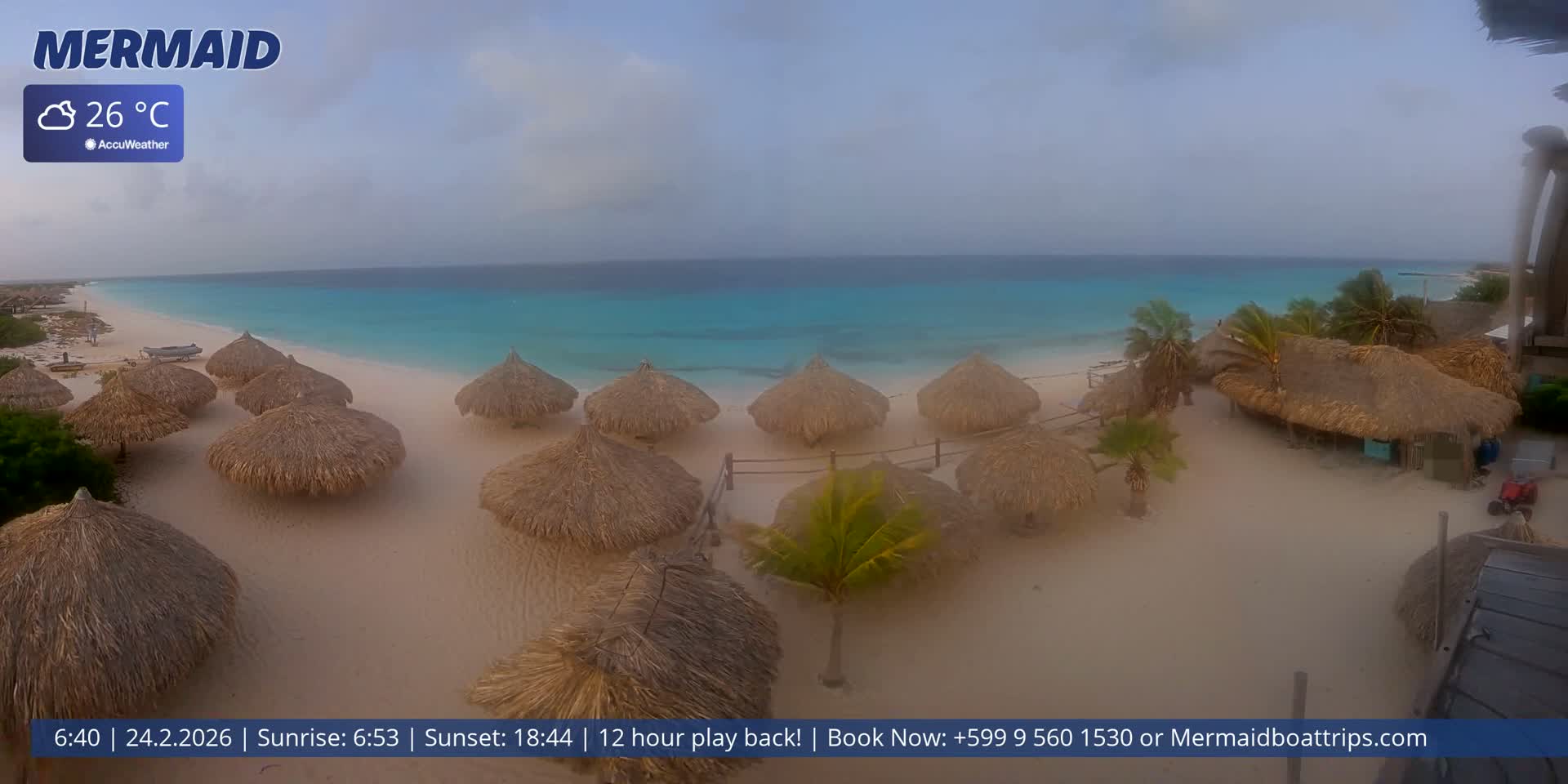 Carribean, Klein Curaçao Beach Mermaid Boat Trips Live Cam - Klein Island, Curacao, Netherland