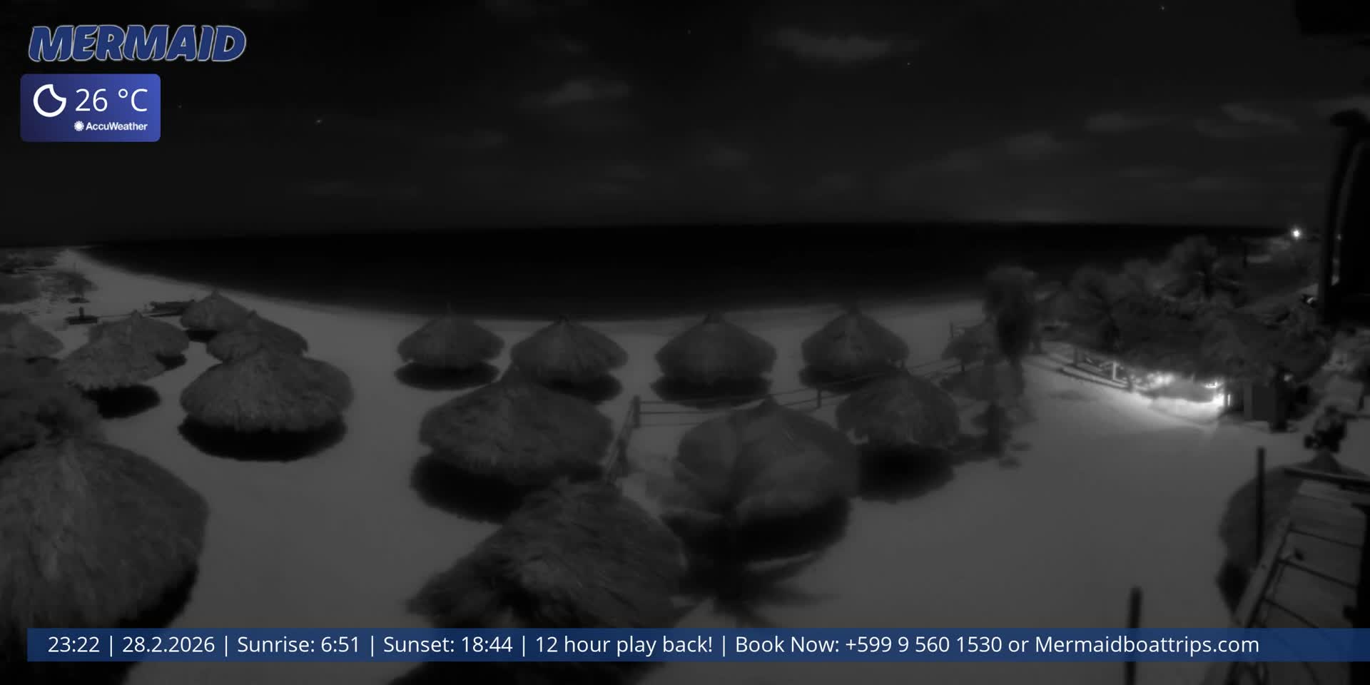 Carribean, Klein Curaçao Beach Mermaid Boat Trips Live Cam - Klein Island, Curacao, Netherland
